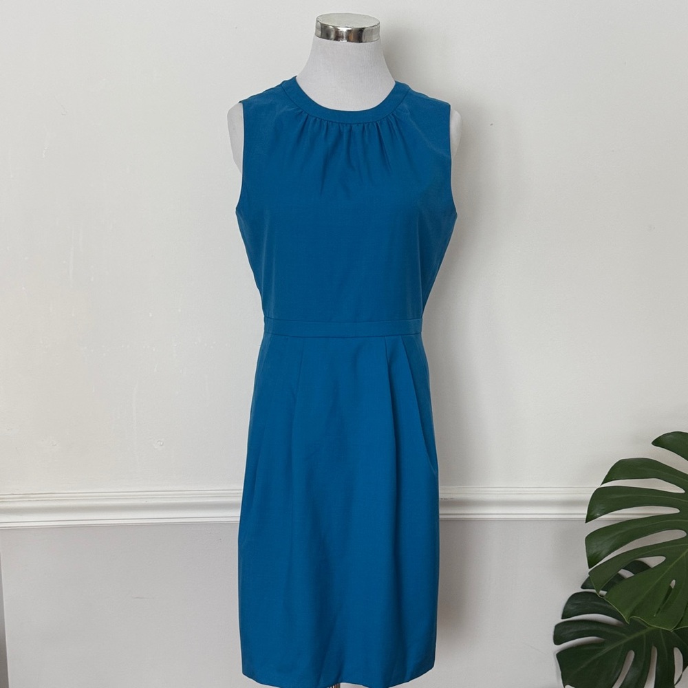 J. Crew Teal Sleeveless Wool Career Dress 6 NWT $188